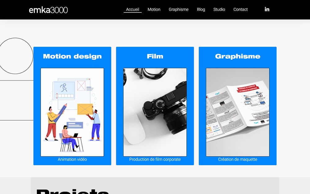 Emka3000 - site web vue desktop