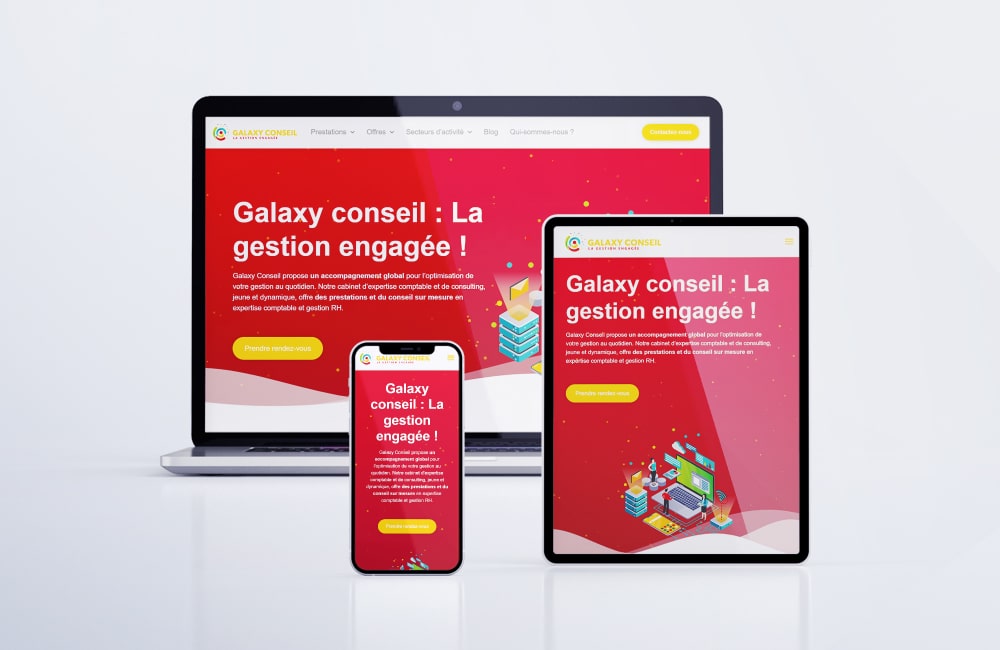Galaxy Conseil - site web vue multi-device